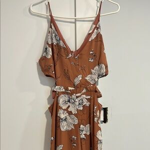 Sienna Sky Floral Jumpsuit in Rust and White